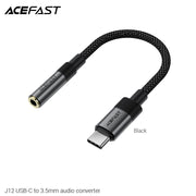 ACEFAST J12 USB-C to 3.5mm Audio Converter -Black