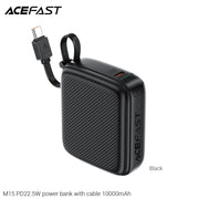 ACEFAST M15 Fast Charging Power Bank With Cable PD20W 10000mAh -Black