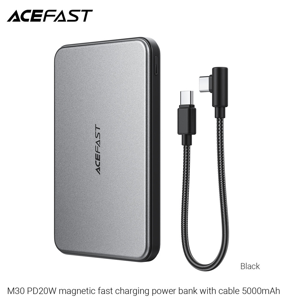 ACEFAST M30 Magnetic Fast Wireless Charge Power Bank PD20W 5000mAh -Black (CCC Certified)