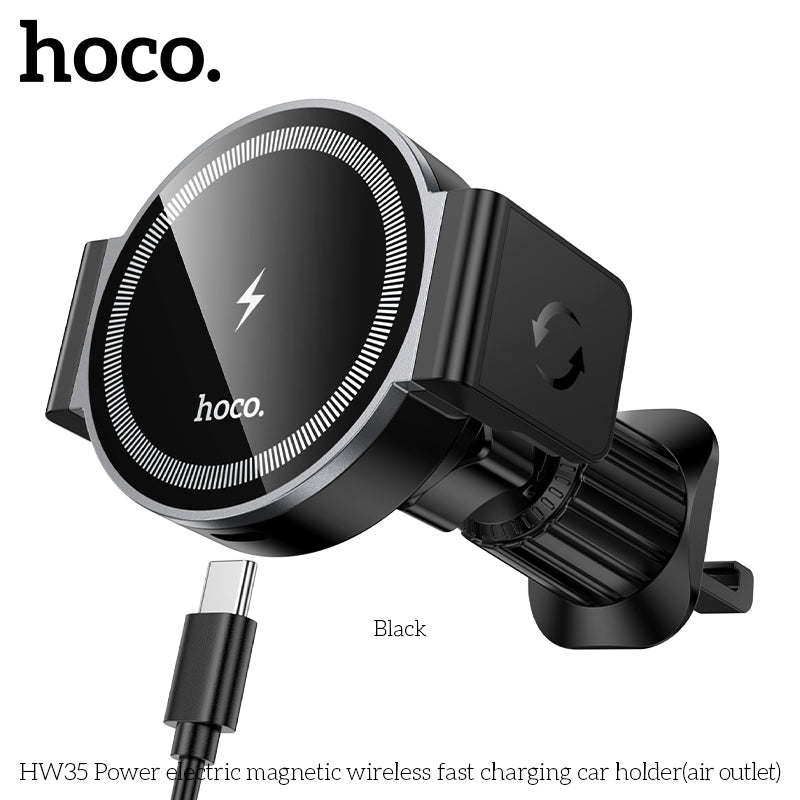 Hoco HW35 15W Magnetic Wireless Charging Car Mount – Air Vent