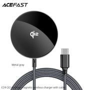 ACEFAST E24 QI2 Desktop Magnetic Wireless Charger WithCable -Metallic Gray