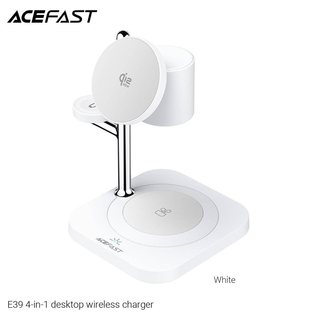 ACEFAST E39 4-in-1 Qi2 Desktop Wireless Charger - White