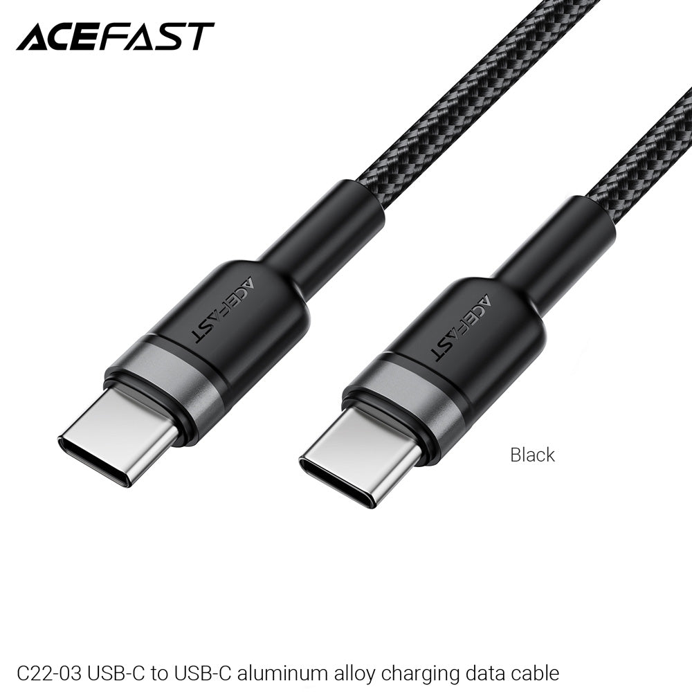ACEFAST C22-03 USB-C to USB-C Aluminum Alloy Charging Data Cable -Black