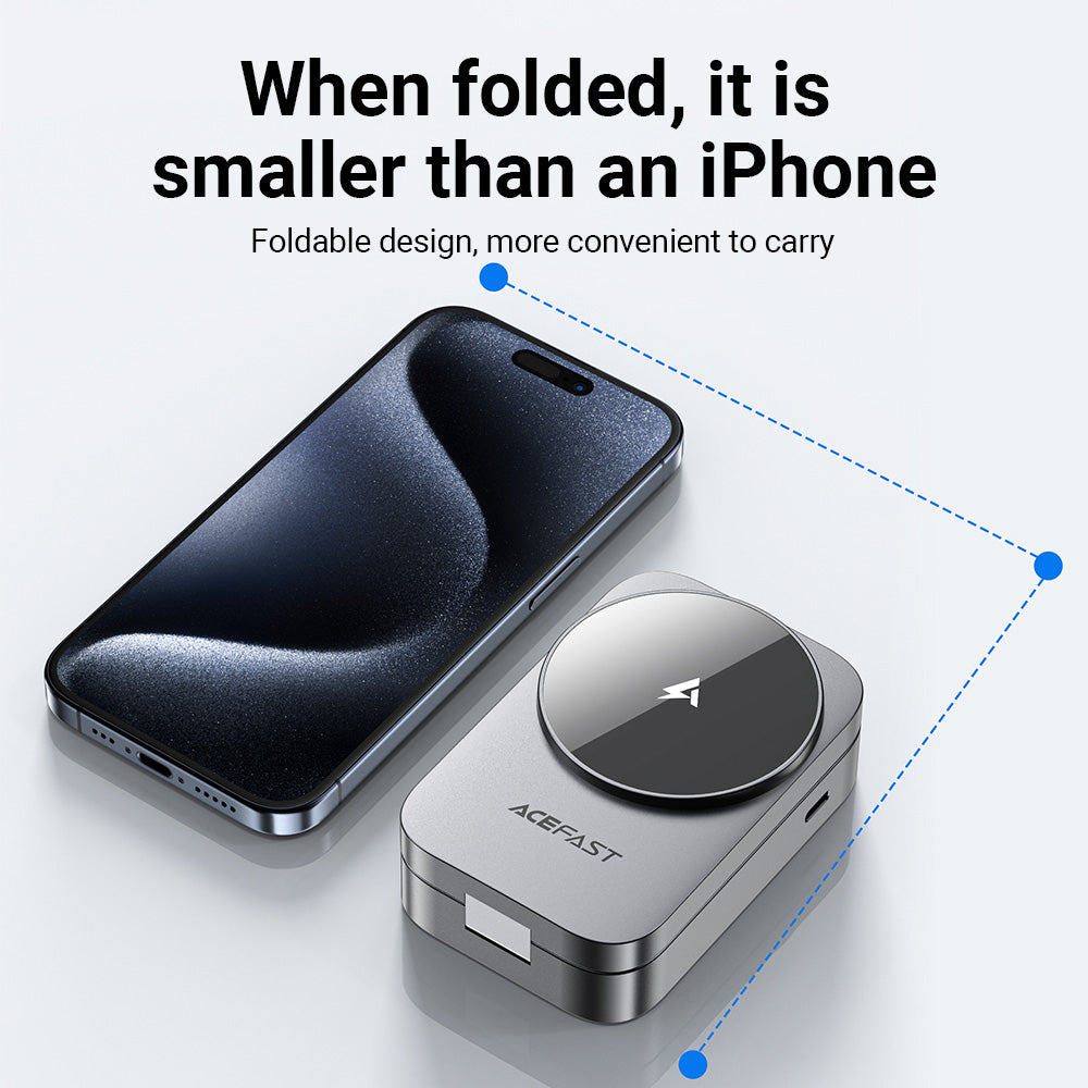 ACEFAST E22 Desktop 3-in-1 Wireless Charging Holder -Metallic Gray