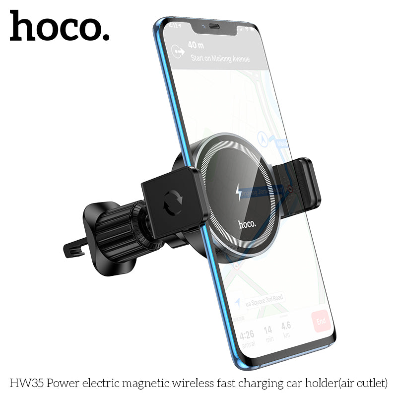Hoco HW35 15W Magnetic Wireless Charging Car Mount – Air Vent