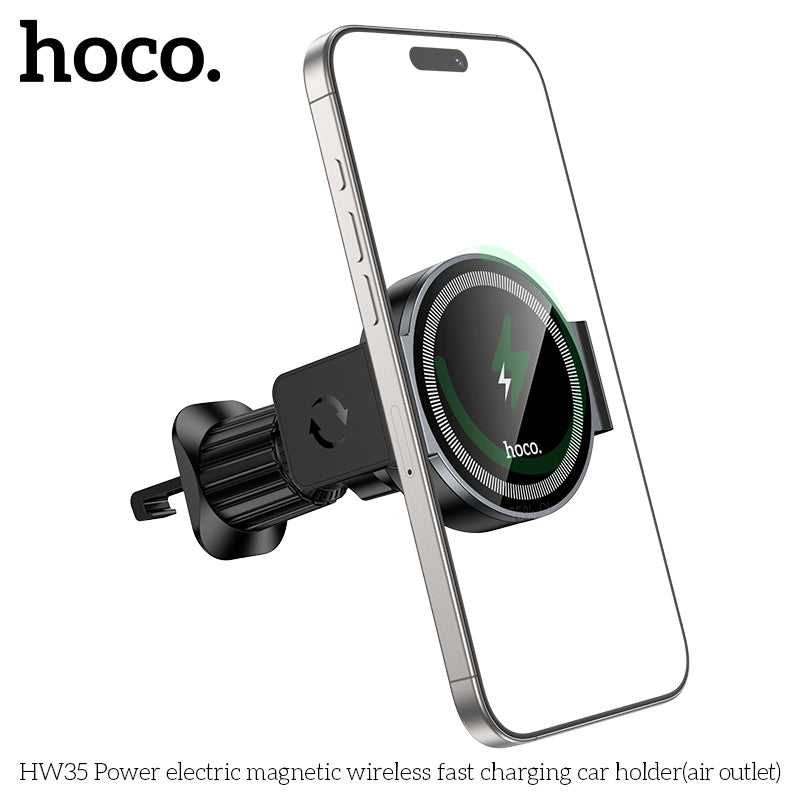 Hoco HW35 15W Magnetic Wireless Charging Car Mount – Air Vent