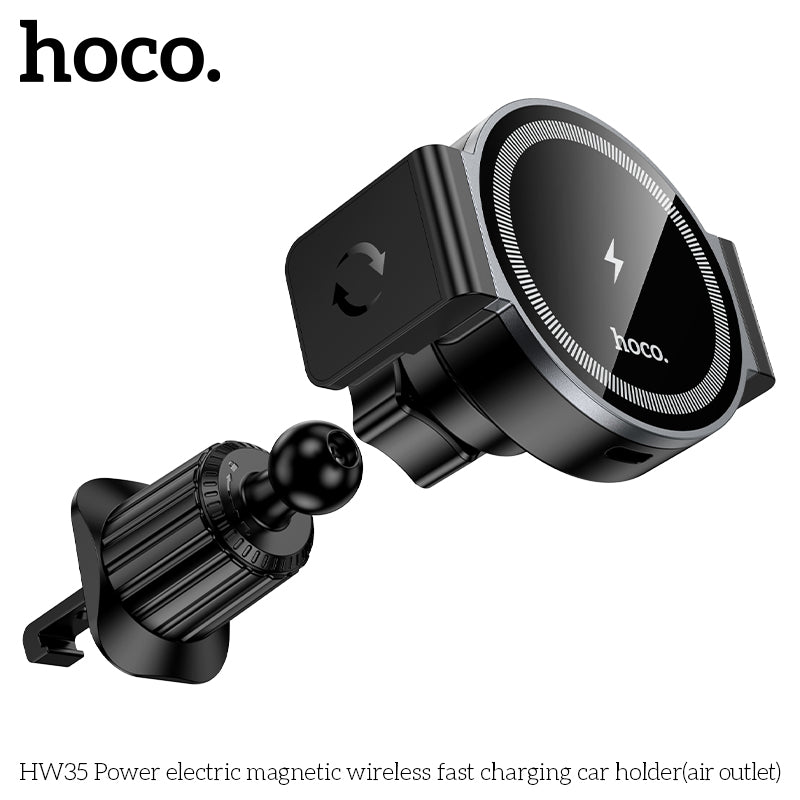Hoco HW35 15W Magnetic Wireless Charging Car Mount – Air Vent