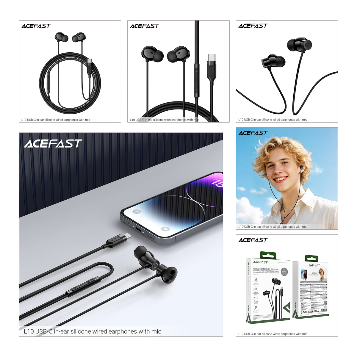 ACEFAST L10 USB-C Wired In-Ear Earphones with Microphone