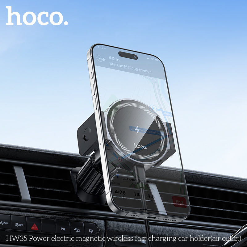 Hoco HW35 15W Magnetic Wireless Charging Car Mount – Air Vent