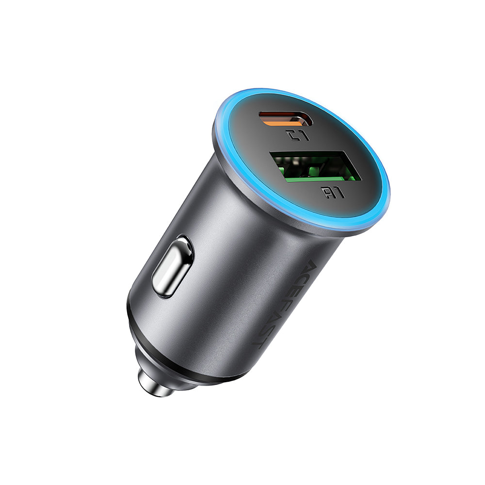 ACEFAST B15 65W Dual Port Metal Car Charger -Metallic Gray
