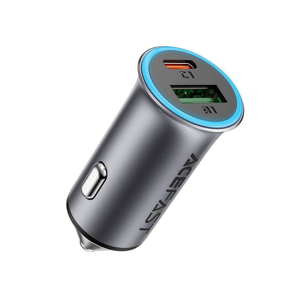 ACEFAST B16 95W Dual Port Metal Car Charger -Metallic Gray