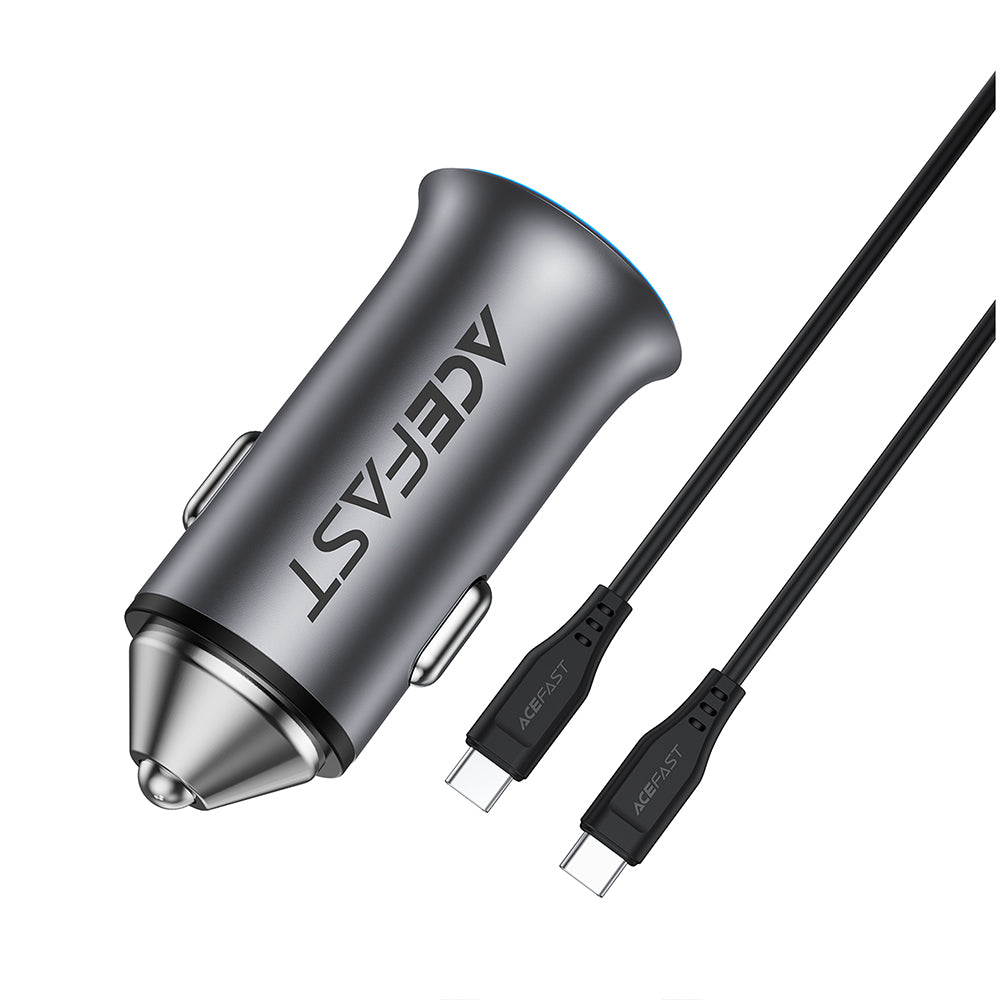 ACEFAST B16 95W Dual Port Metal Car Charger Set (P5) -Metallic Gray