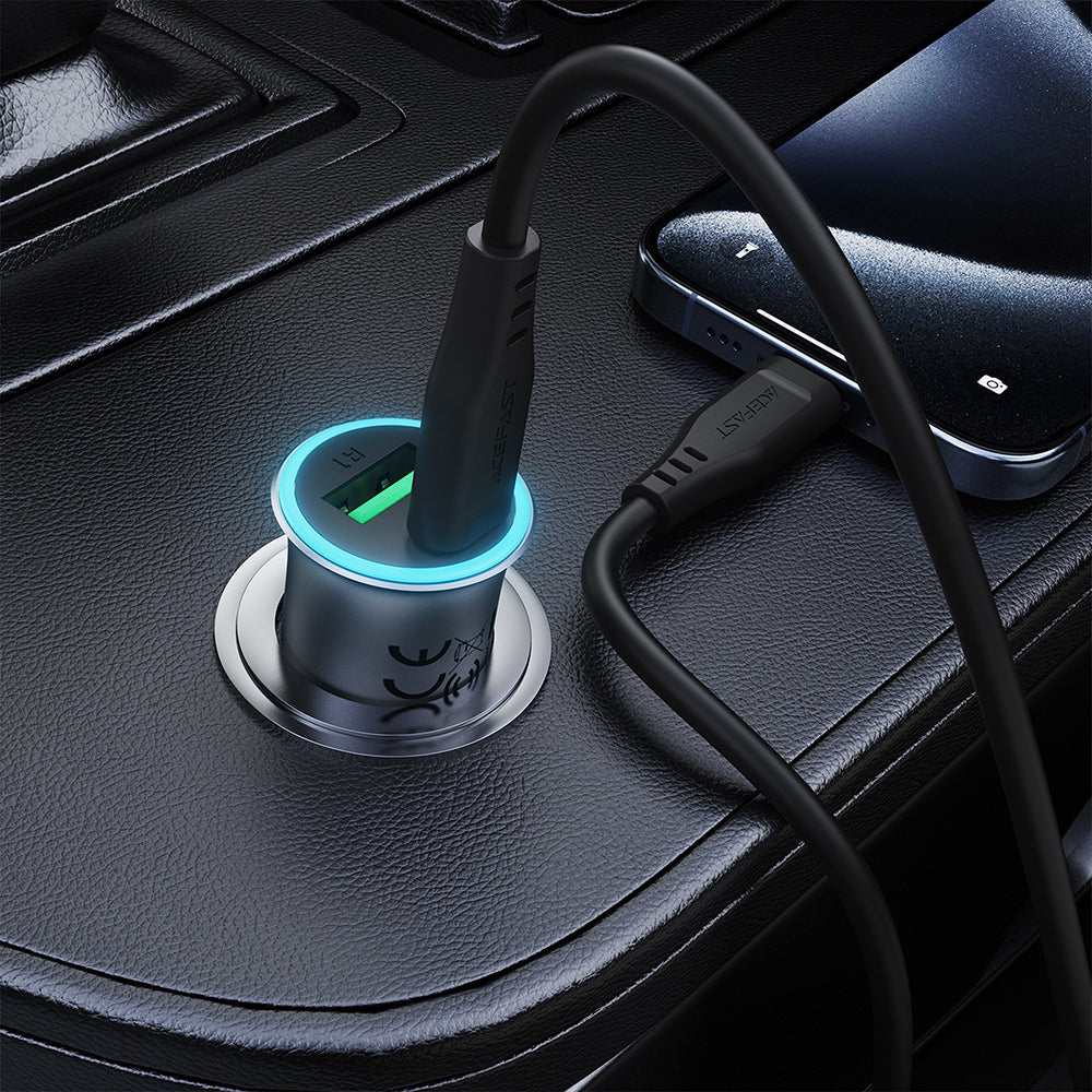 ACEFAST B16 95W Dual Port Metal Car Charger Set (P5) -Metallic Gray