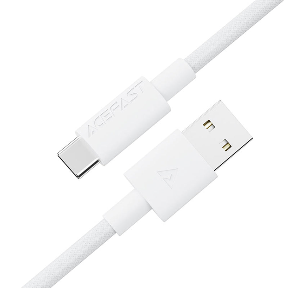 ACEFAST C18-04 USB-A to USB-C Nylon Braid Charging Data Cable -White