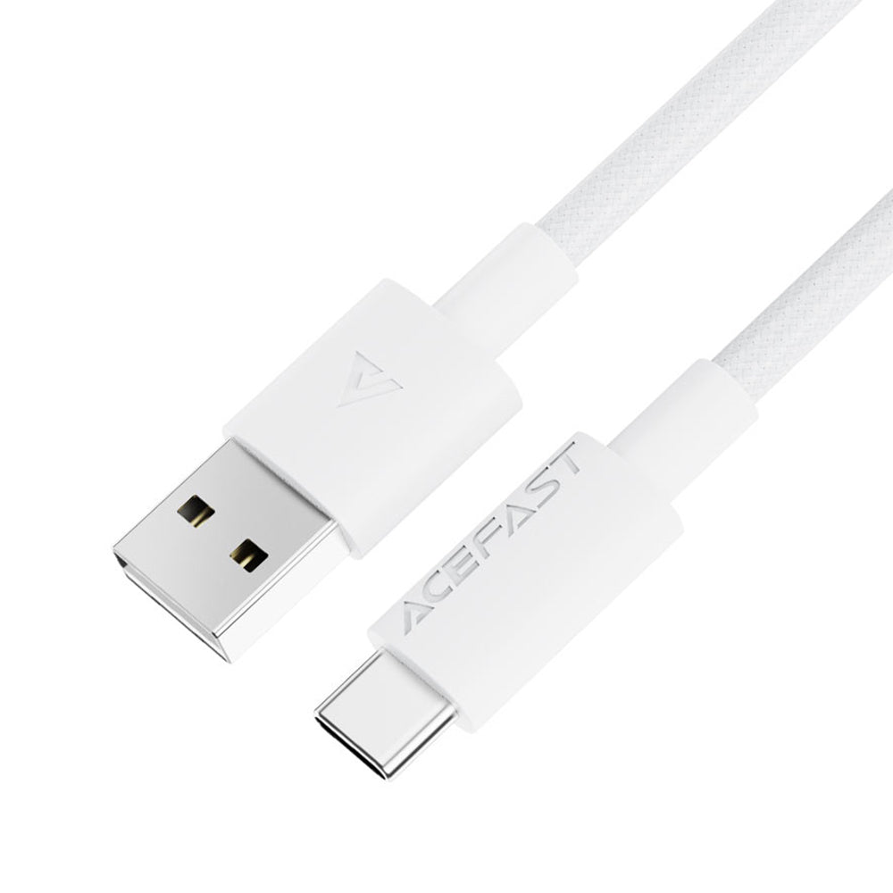 ACEFAST C18-04 USB-A to USB-C Nylon Braid Charging Data Cable -White