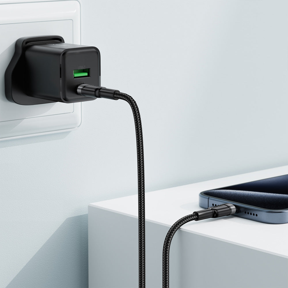 ACEFAST C22-03 USB-C to USB-C Aluminum Alloy Charging Data Cable -Black