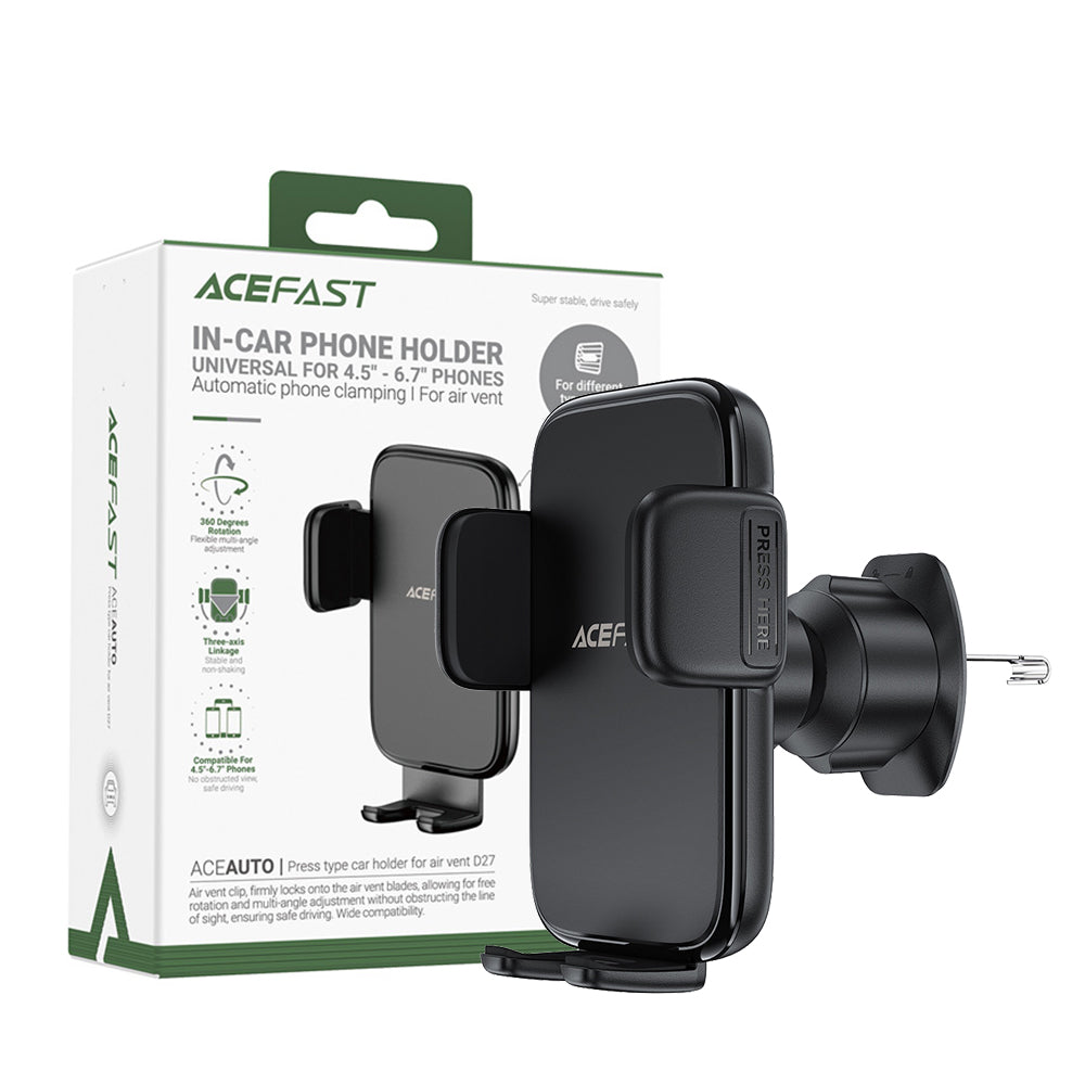 ACEFAST D27 Press Type Car Holder For Air Vent- Black