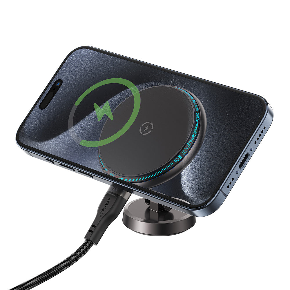 ACEFAST D30 Magnetic Folding Wireless Charging Car Holder- Black