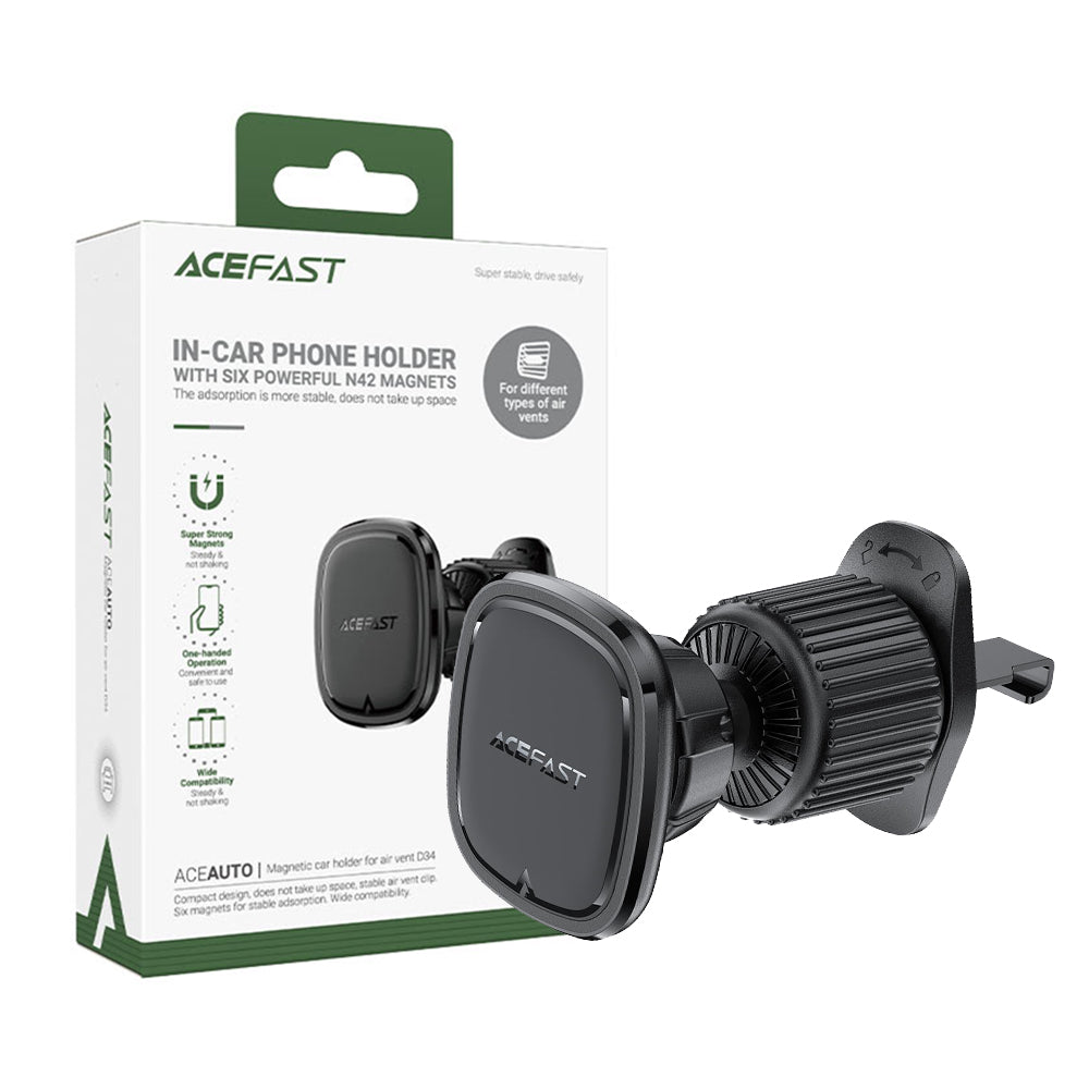 ACEFAST D34 Magnetic Charging Car Holder For Air Went- Black