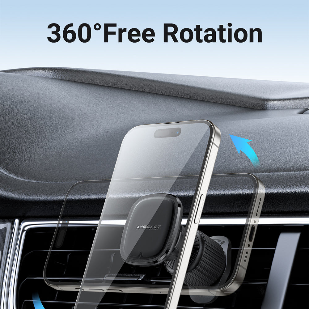 ACEFAST D34 Magnetic Charging Car Holder For Air Went- Black
