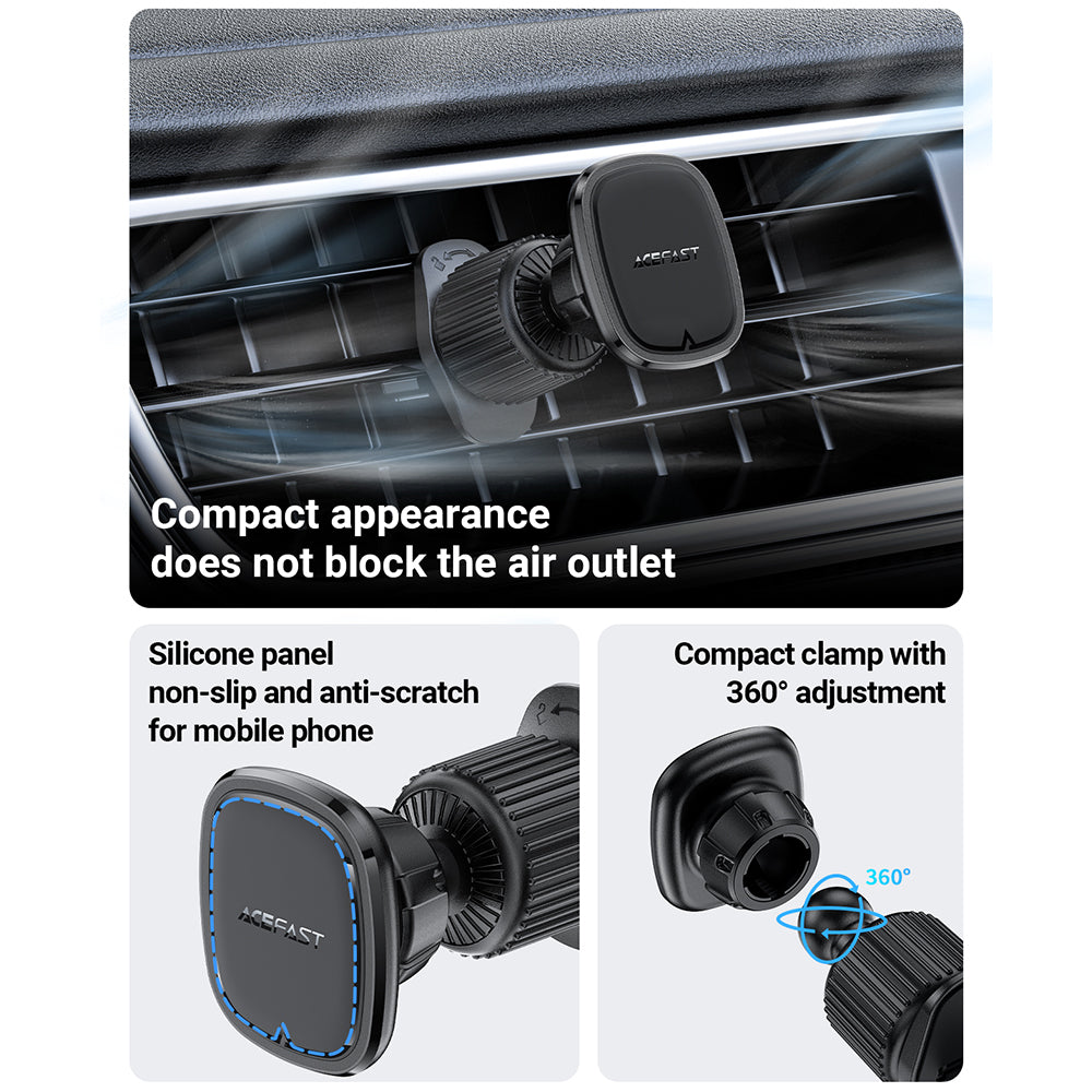 ACEFAST D34 Magnetic Charging Car Holder For Air Went- Black