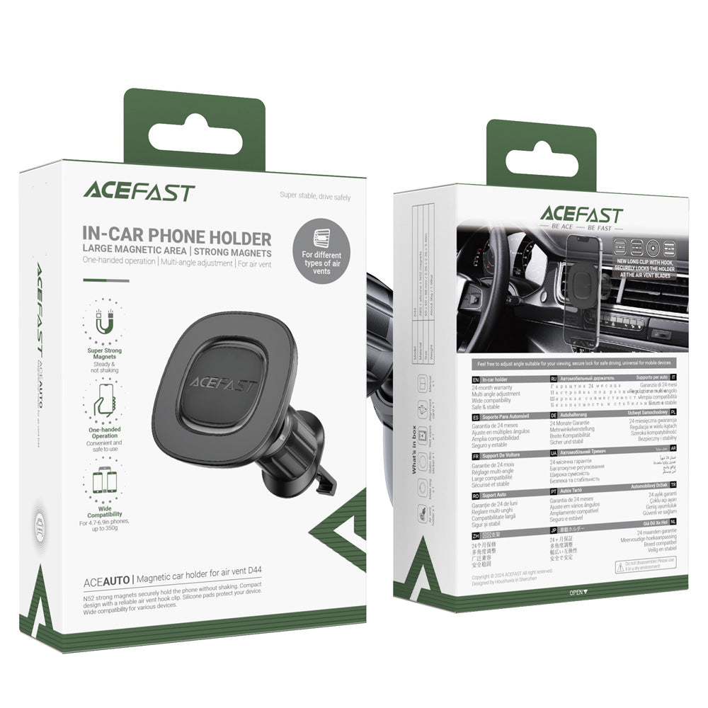 ACEFAST D44 Magnetic Charging Car Holder For Air Went- Black