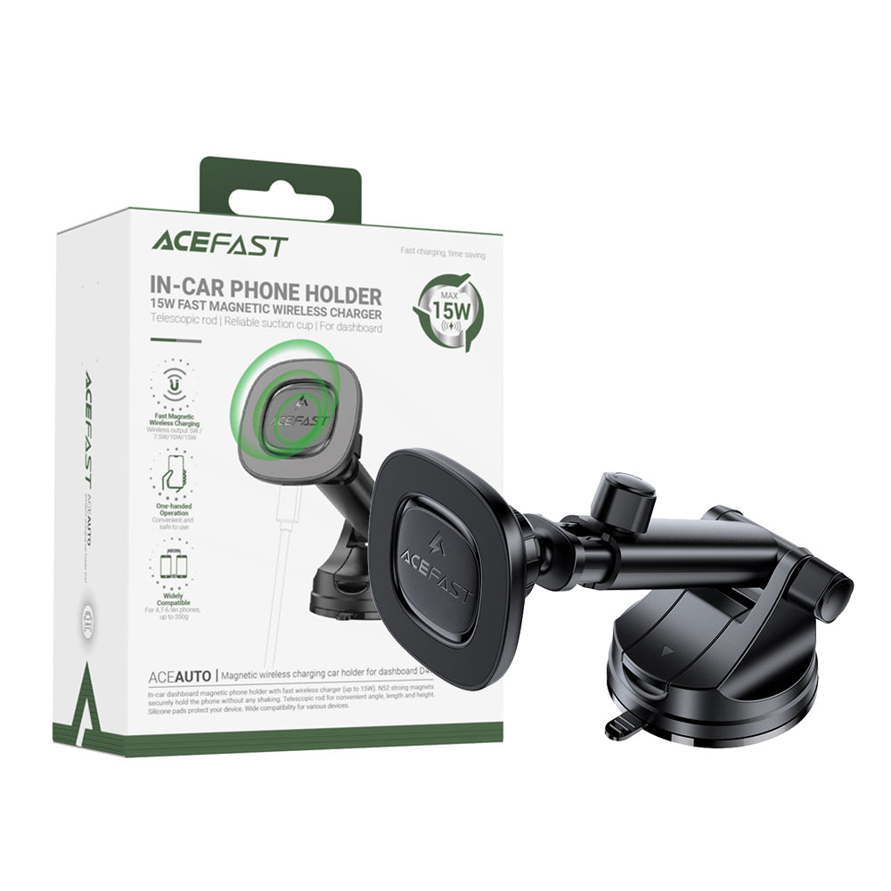 ACEFAST D47 Magnetic Wireless Charger Car Holder-Black