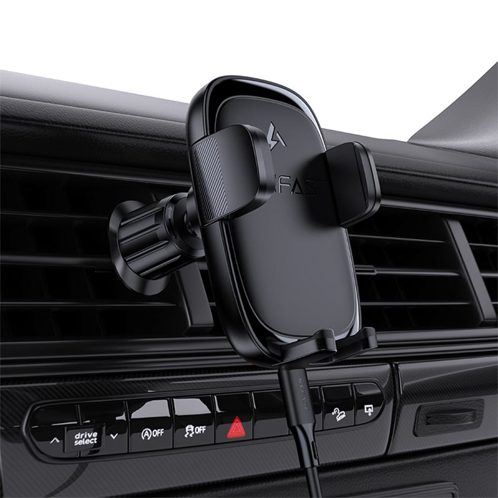 ACEFAST D48 Fast Wireless Charger Car Holder For Air Vent- Black
