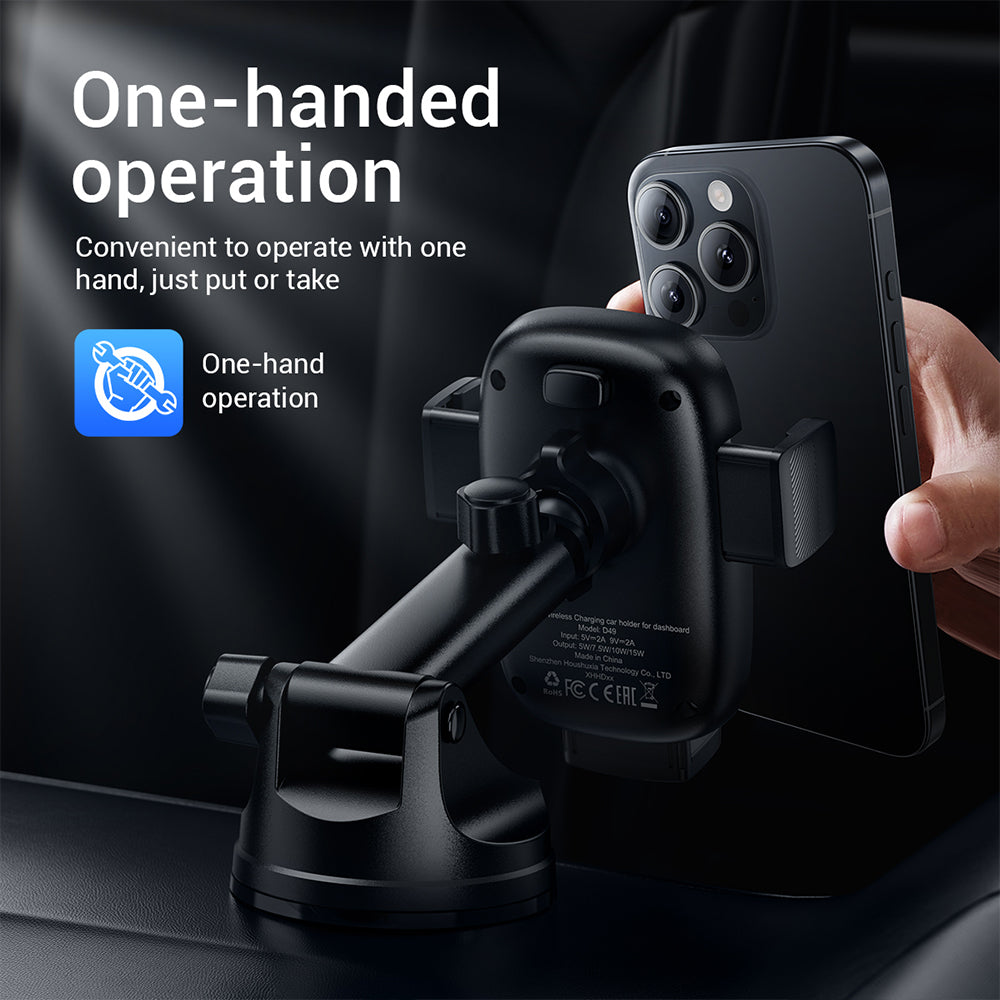 ACEFAST D49 One-touch Center Console Wireless Charger Car Holder-Black