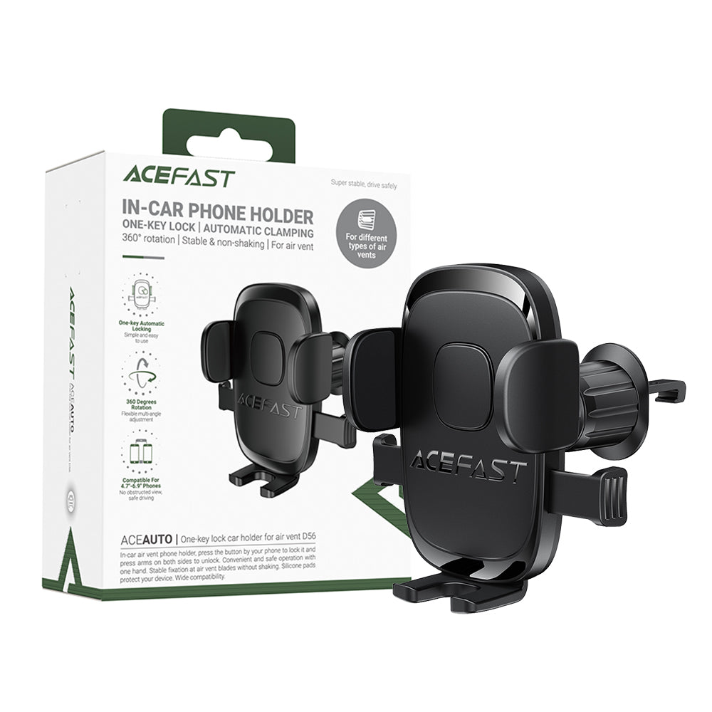 ACEFAST D56 One-Key Lock Car Holder For Air Vent-Black