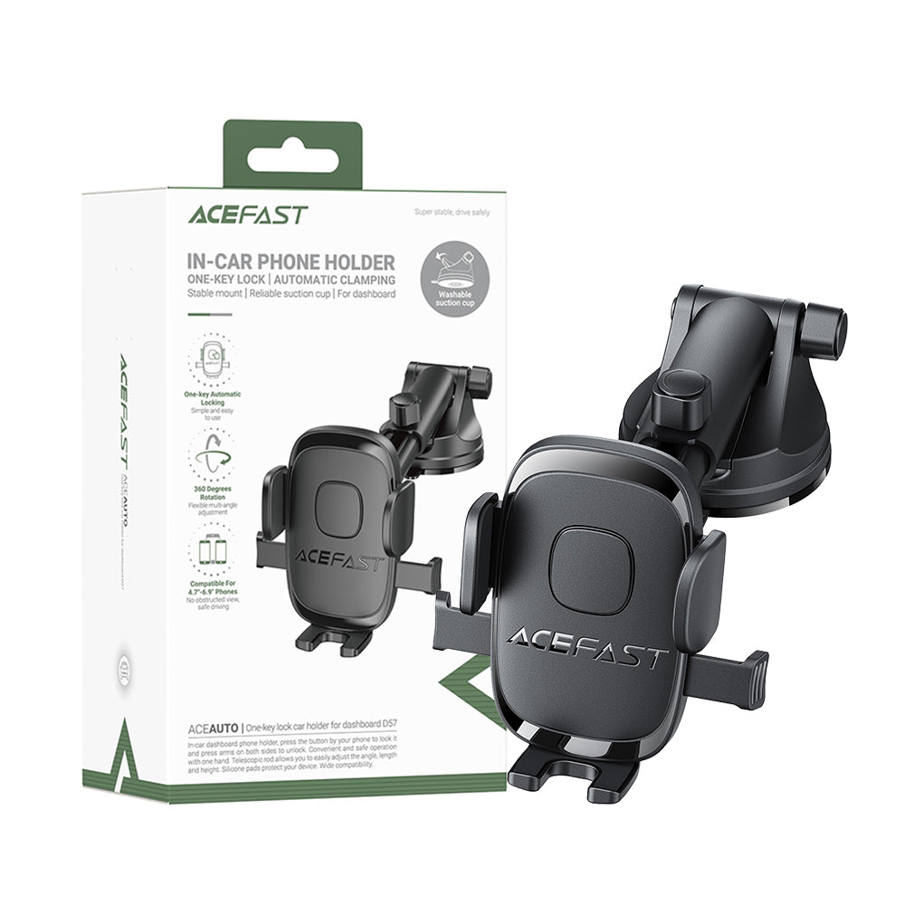 ACEFAST D57 One-Key Lock Car Holder-Black