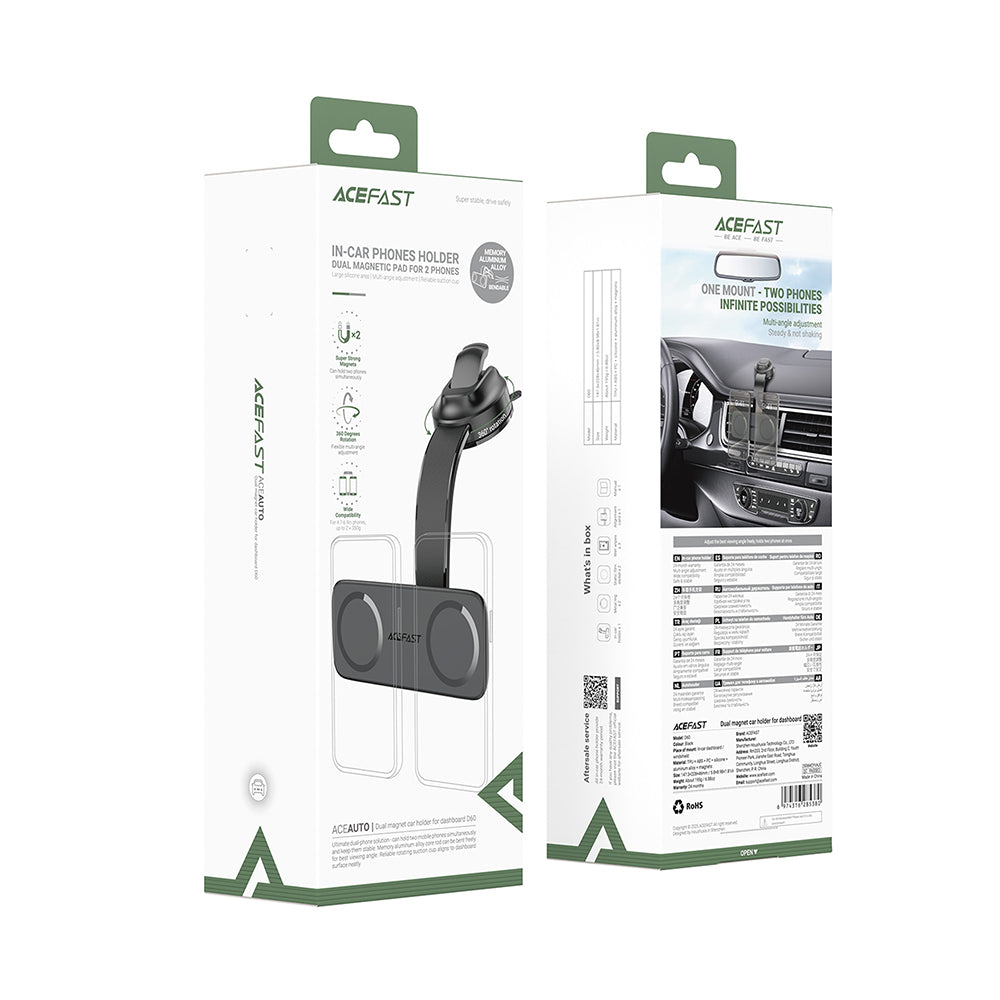 ACEFAST D60 Dual Magnetic Car Holder-Black
