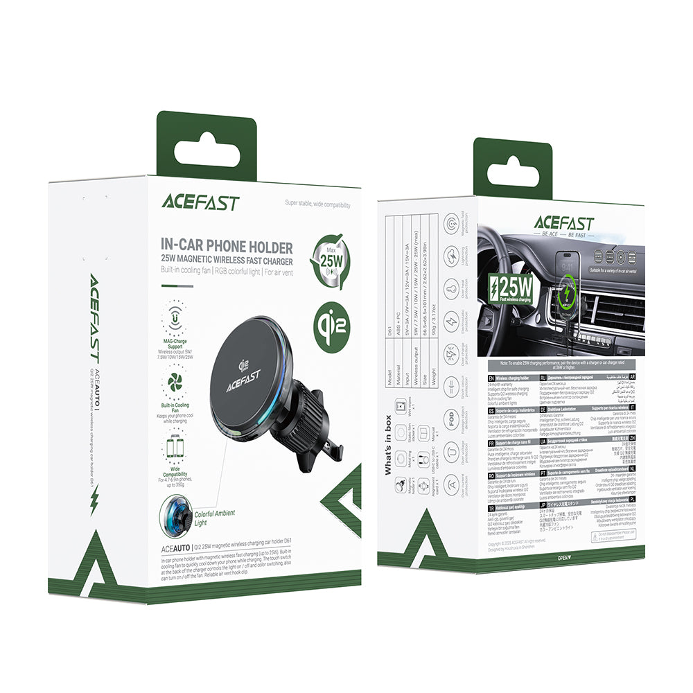 ACEFAST D61 Qi2 Magnetic Wireless Charging Car Holder