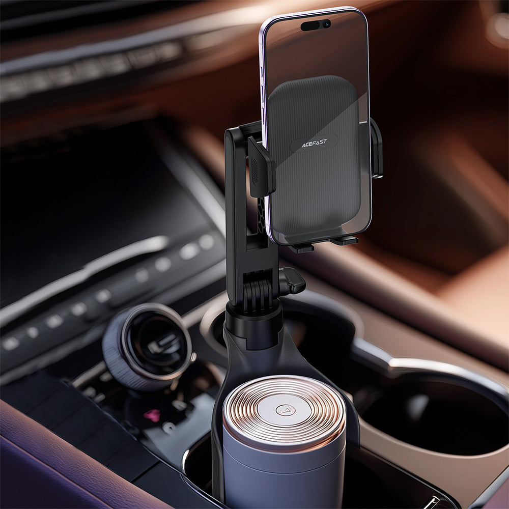 ACEFAST D63 Double Cup Holder Clip Car Mount Holder - Black