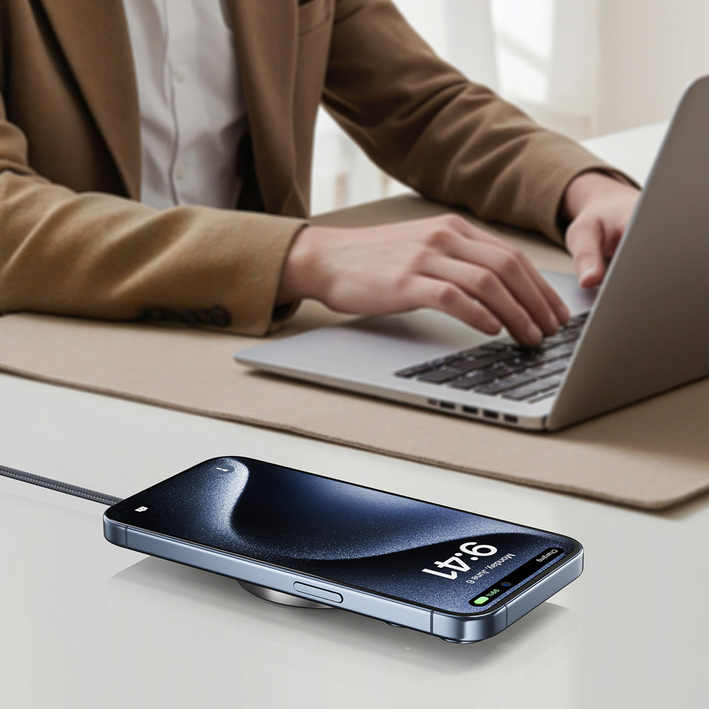 ACEFAST E24 QI2 Desktop Magnetic Wireless Charger WithCable -Metallic Gray