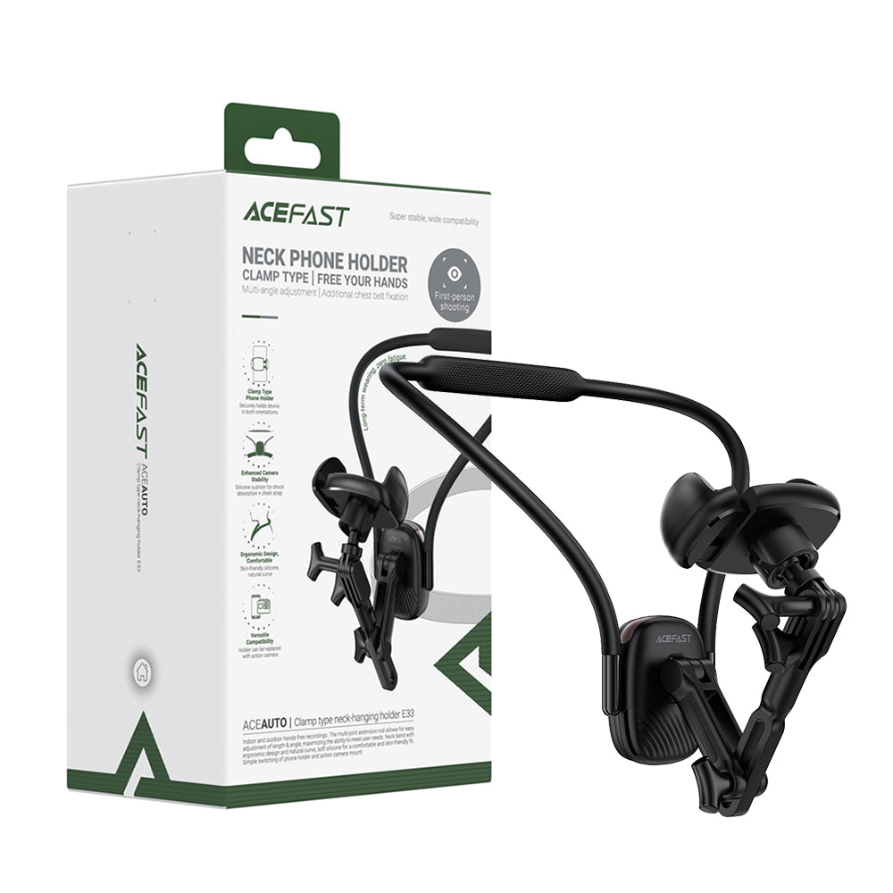 ACEFAST E33 Neck-hanging Clamp Type Holder -Black