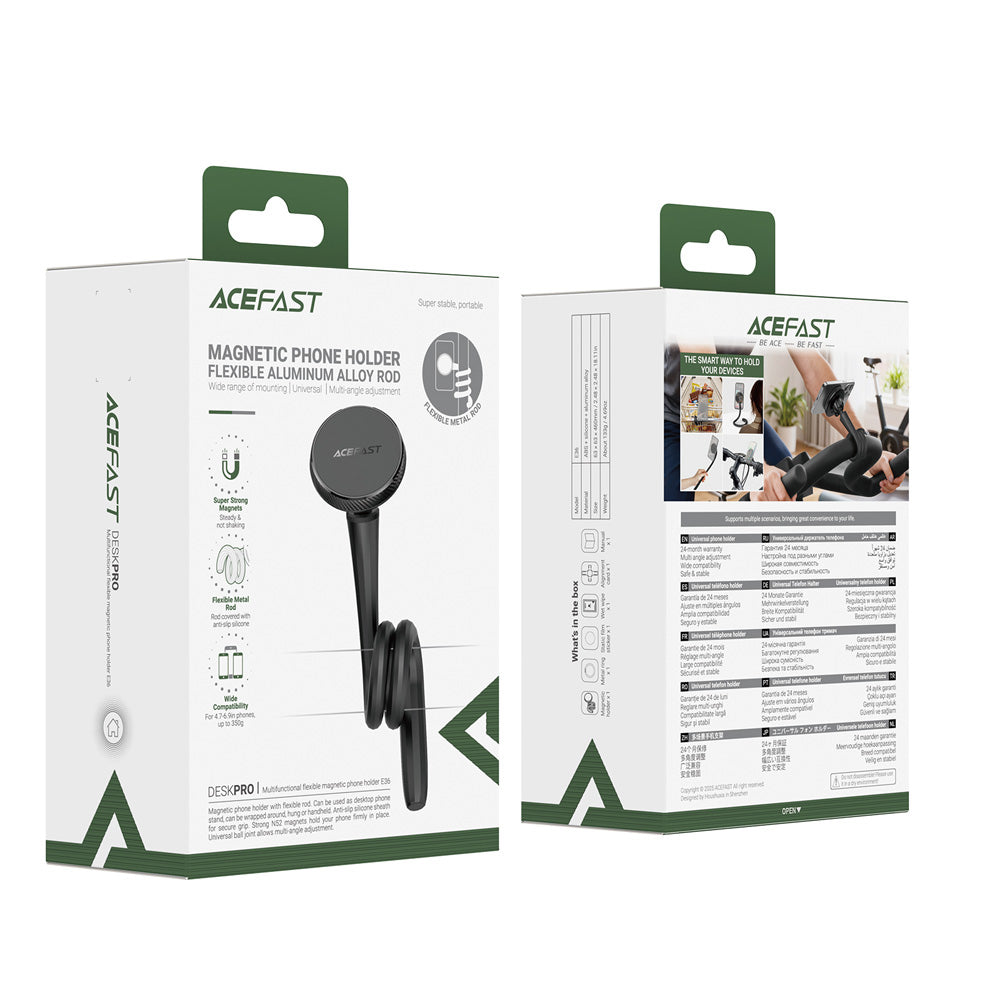 ACEFAST E36 Multifunctional Flexible Magnetic Phone Holder-Black