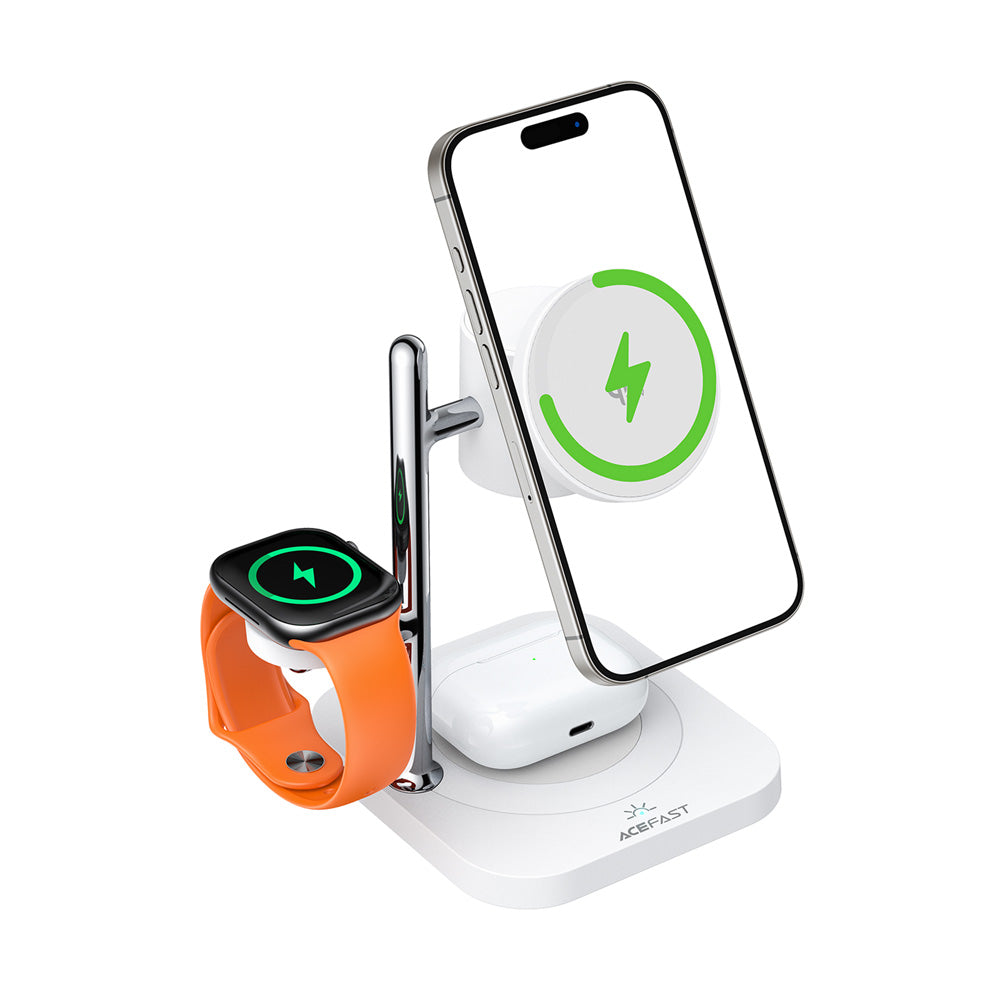ACEFAST E39 4-in-1 Qi2 Desktop Wireless Charger - White