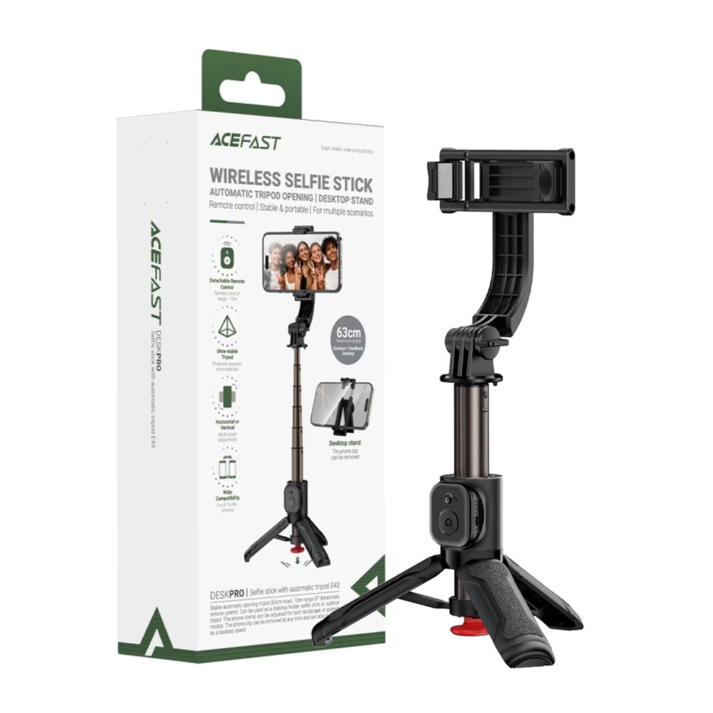 ACEFAST E43 Selfie Stick With Automatic Tripod -Black
