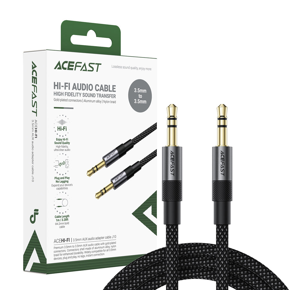 ACEFAST J10 3.5mm AUX Audio Adapter Cable -Black
