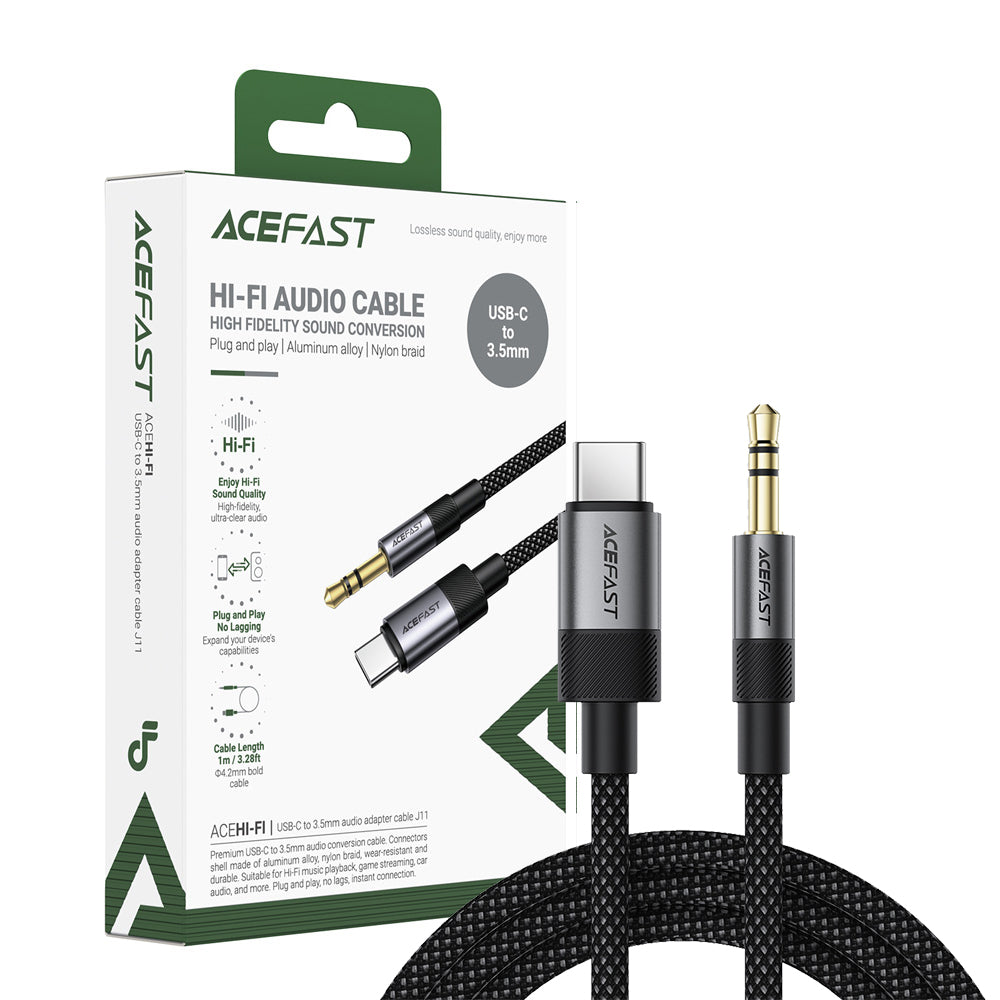 ACEFAST J11 USB-C To3.5mm Audio Adapter Cable -Black