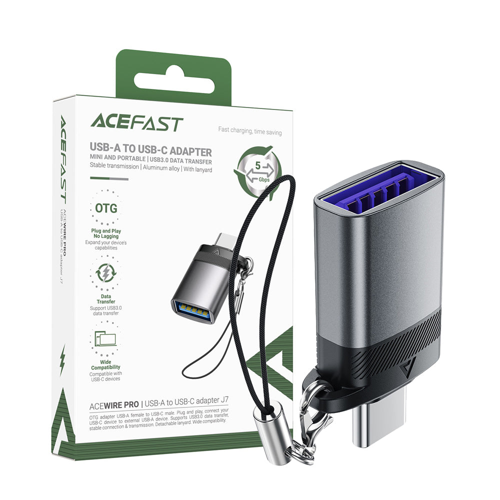 ACEFAST J7 USB-A to USB-C Adapter -Metallic Gray
