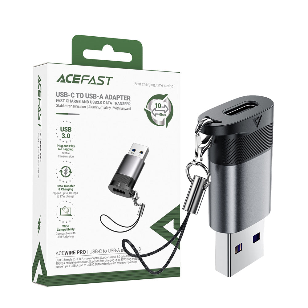 ACEFAST J8 USB-C to USB-A Adapter -Metallic Gray
