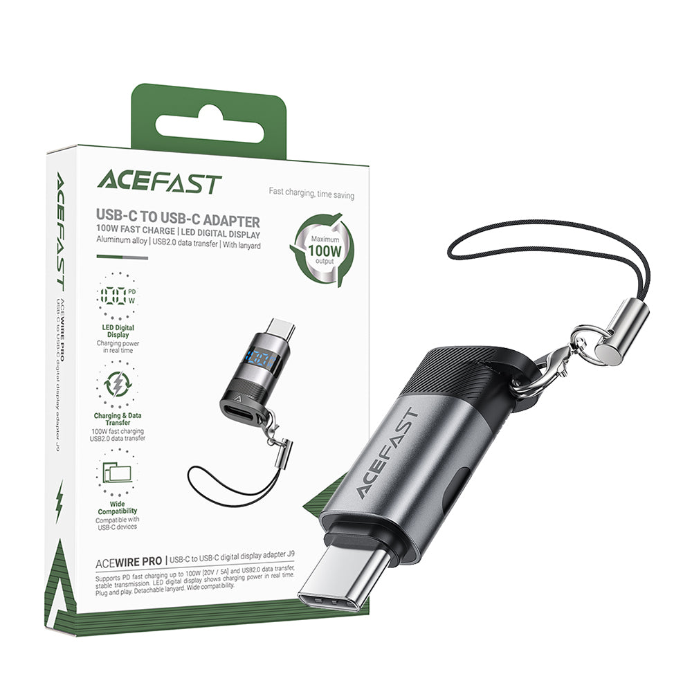 ACEFAST J9 USB-C to USB-C Adapter -Metallic Gray