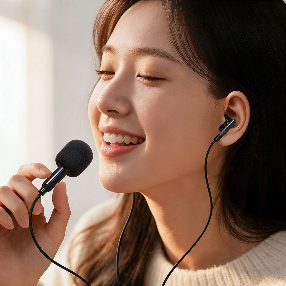 ACEFAST L12 USB-C Semi-In-Ear Karaoke Wired Earphones -Black