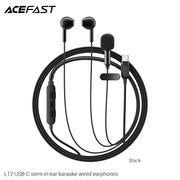 ACEFAST L12 USB-C Semi-In-Ear Karaoke Wired Earphones -Black