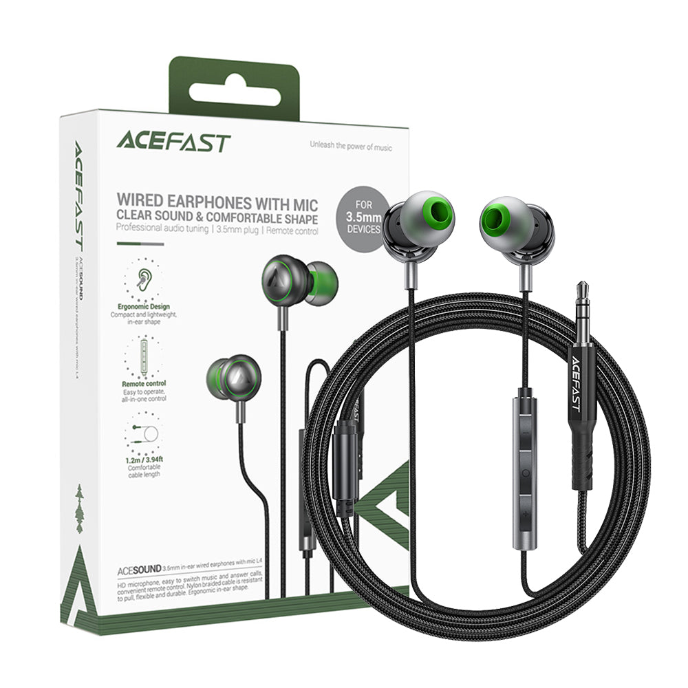 ACEFAST L4 3.5mm In-Ear Wired Earphones - Black