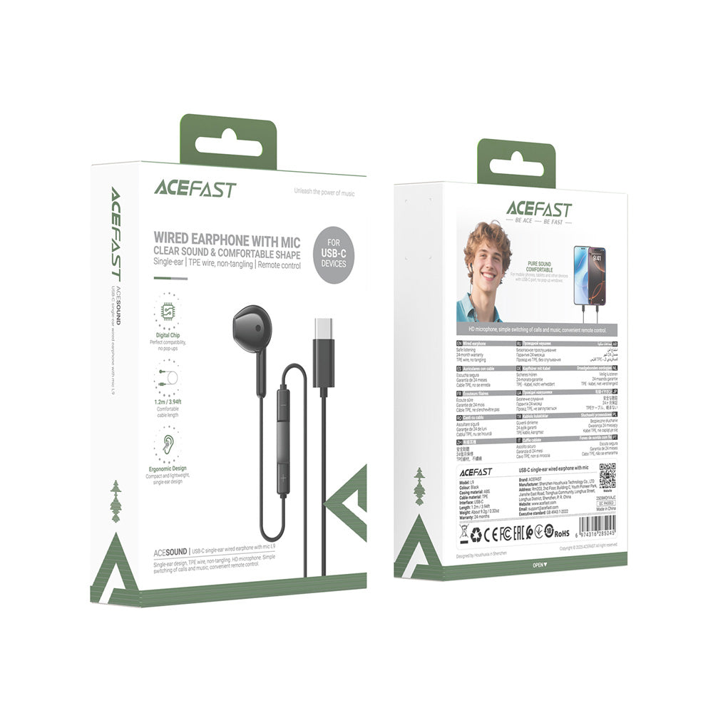 ACEFAST L9 USB-C Single-ear Wired Earphone With Mic