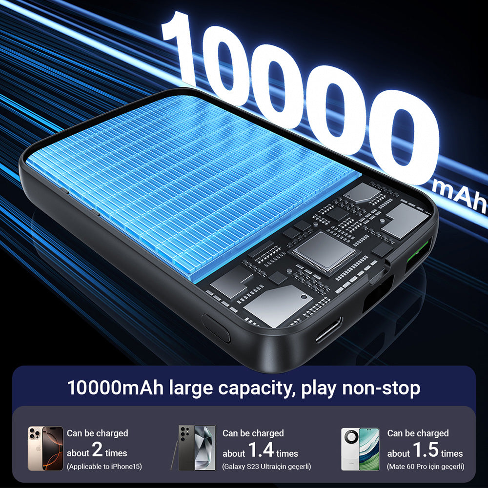 ACEFAST M13 Fast Charge Power Bank With Cable PD22.5W 10000mAh -Black