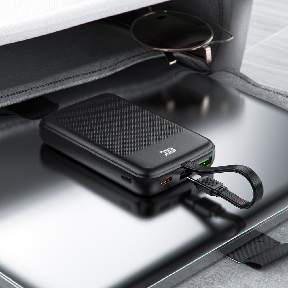 ACEFAST M13 Fast Charge Power Bank With Cable PD22.5W 10000mAh -Black